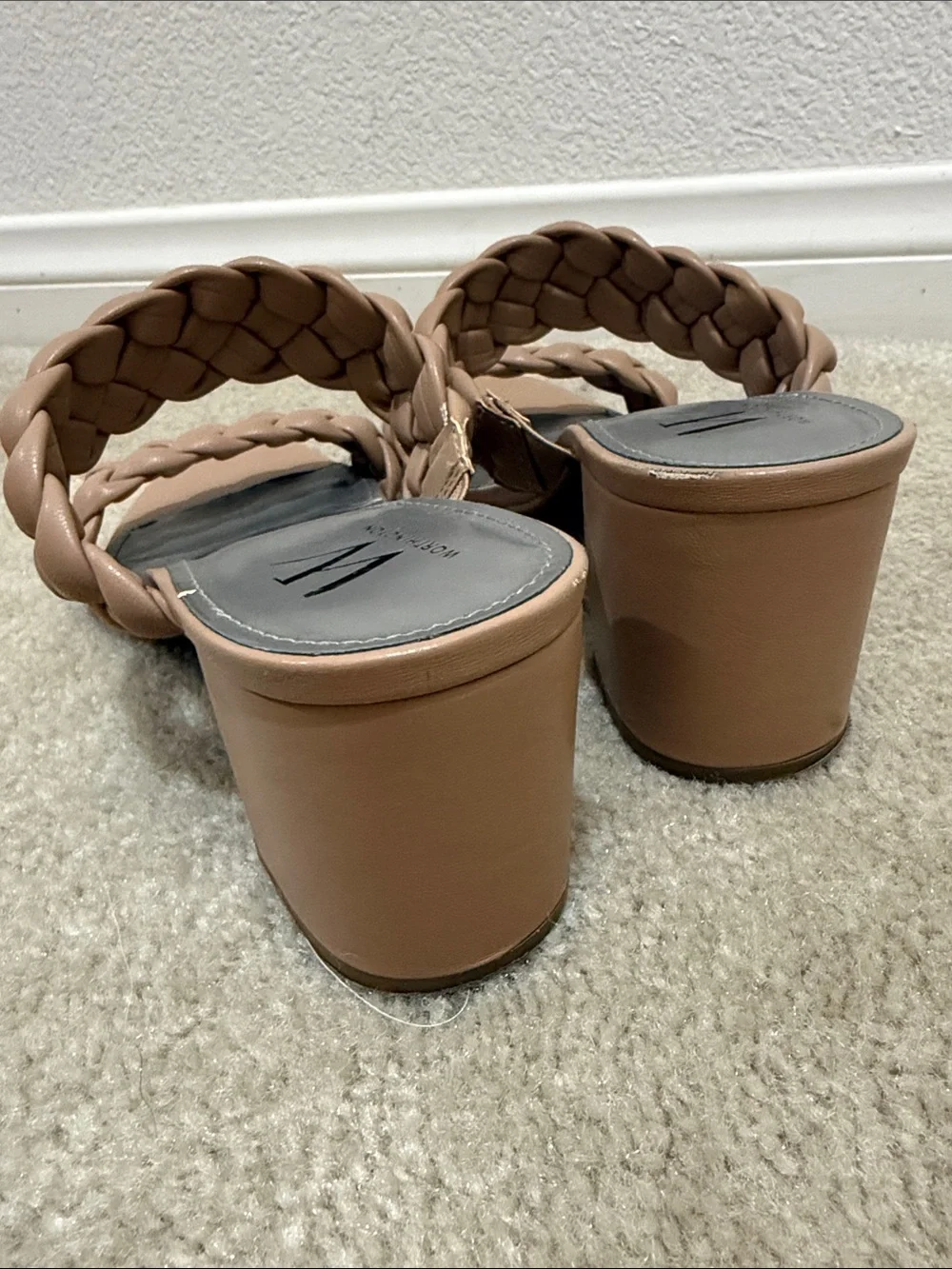 Worthington Braided Nude Block Heel Sandals